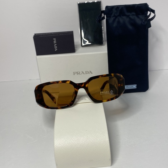 PRADA PR 17WS Tortoise Rectangle Sunglasses - Picture 7 of 14